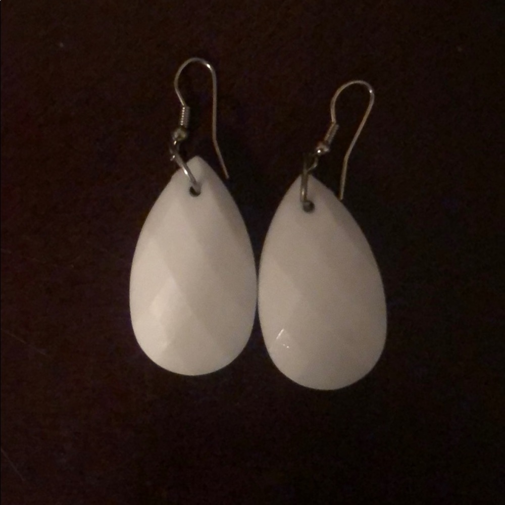 White Drop Earrings